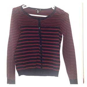 Button striped sweater